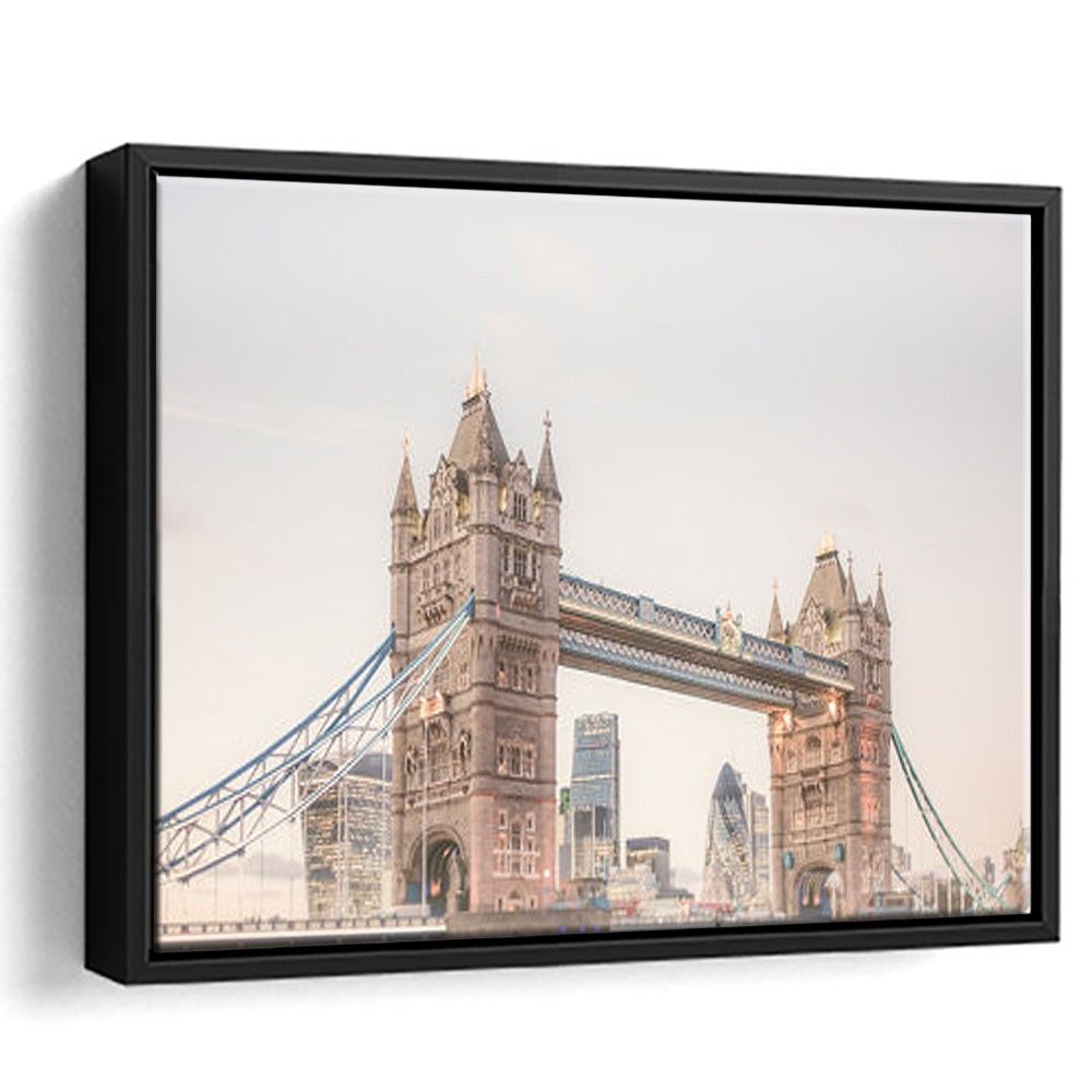 London Photography Print Tower Bridge London Wall Art, Floating Framed Canvas Print Wall Art