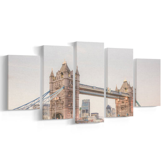 London Photography Print Tower Bridge London Wall Art, Mixed Panels Canvas Print Wall Art