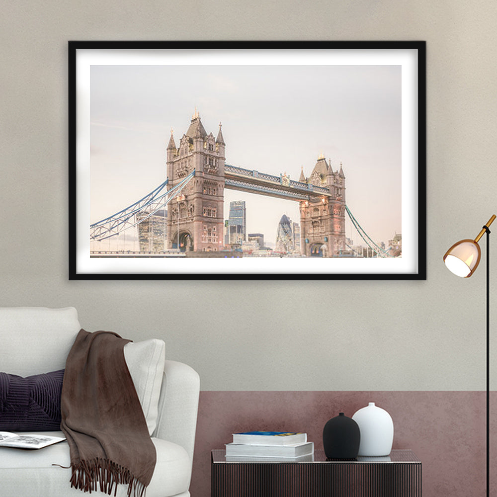 London Photography Print Tower Bridge London Wall Art, Framed Art Print White Border Wall Decor