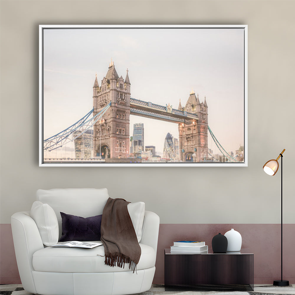 London Photography Print Tower Bridge London Wall Art, Floating Framed Canvas Print Wall Art