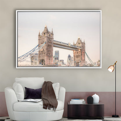 London Photography Print Tower Bridge London Wall Art, Floating Framed Canvas Print Wall Art