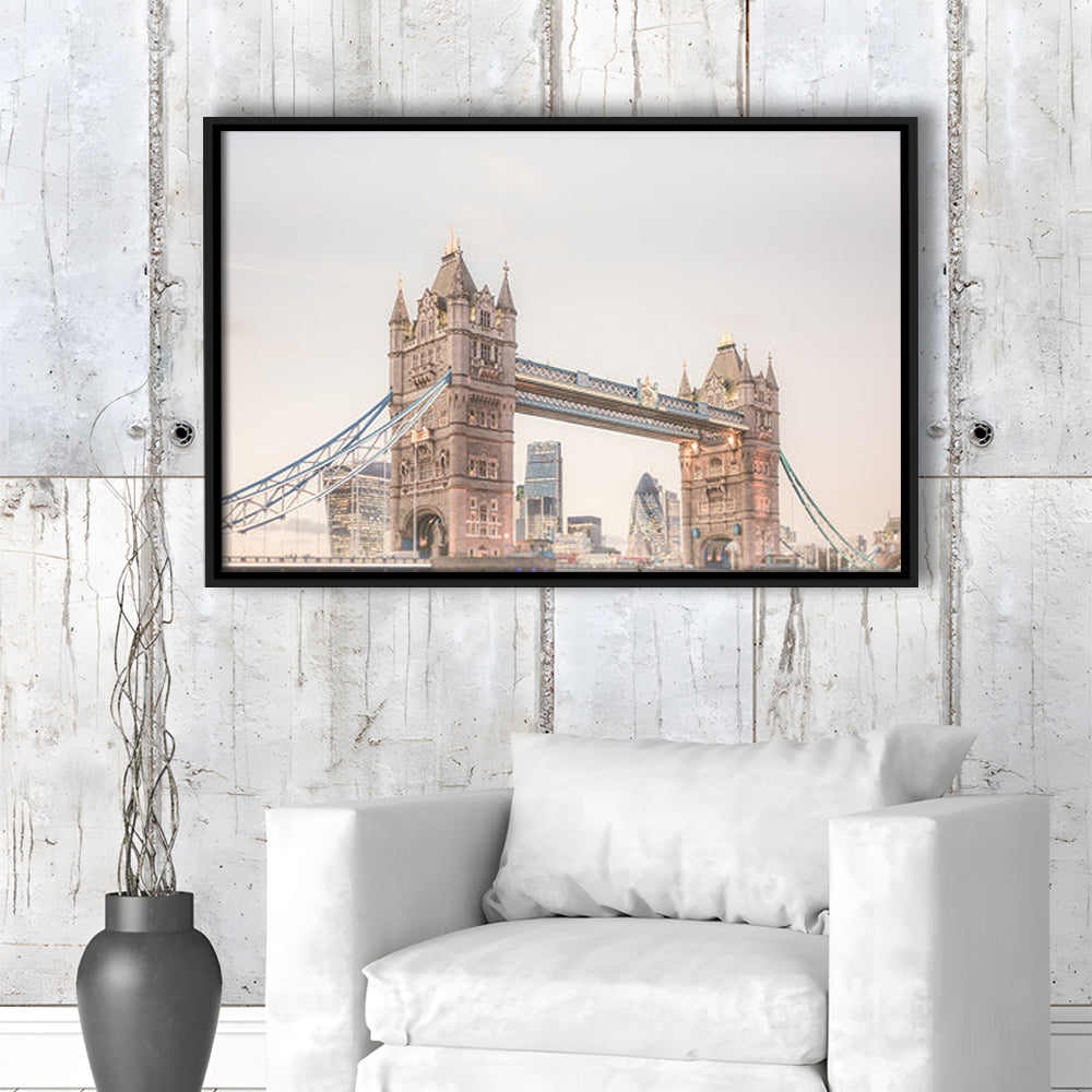 London Photography Print Tower Bridge London Wall Art, Floating Framed Canvas Print Wall Art