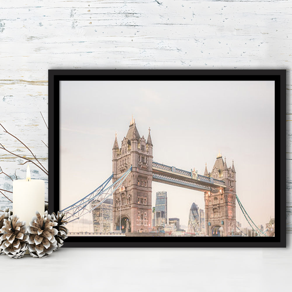 London Photography Print Tower Bridge London Wall Art, Floating Framed Canvas Print Wall Art