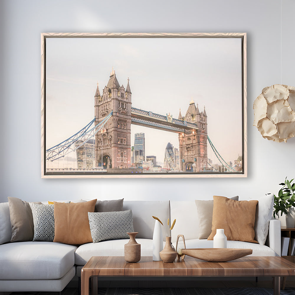 London Photography Print Tower Bridge London Wall Art, Floating Framed Canvas Print Wall Art