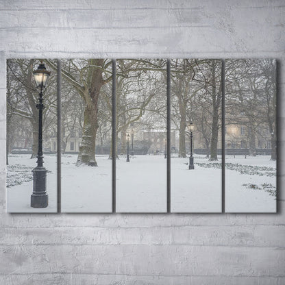 London Snow Photography Print, London Prints, Neutral Prints, Multi Panels Canvas Print Wall Art
