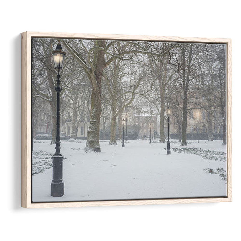 London Snow Photography Print, London Prints, Neutral Prints, Floating Framed Canvas Print Wall Art