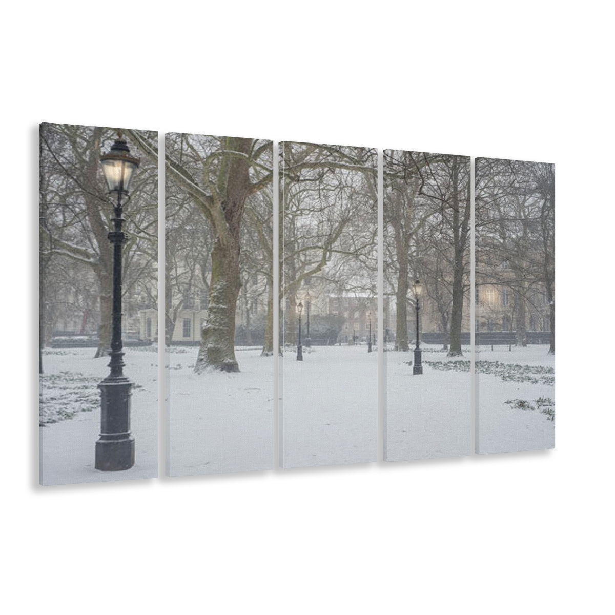 London Snow Photography Print, London Prints, Neutral Prints, Multi Panels Canvas Print Wall Art