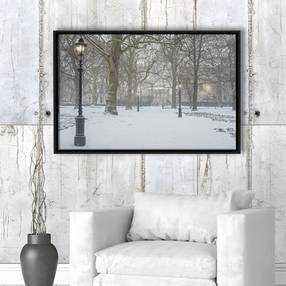 London Snow Photography Print, London Prints, Neutral Prints, Floating Framed Canvas Print Wall Art