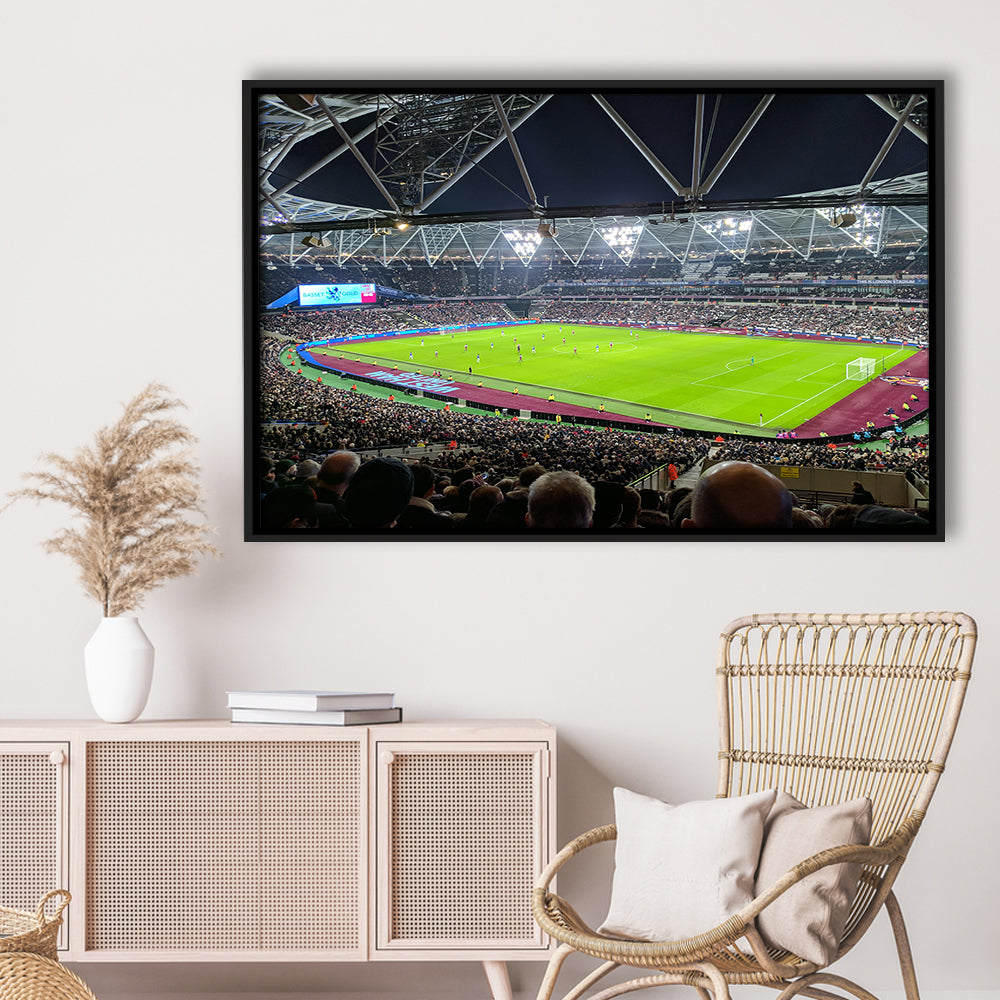 London Stadium, Stadium Canvas, Sport Art, Fan Gifts, Framed Canvas Print Wall Art, Floating Frame