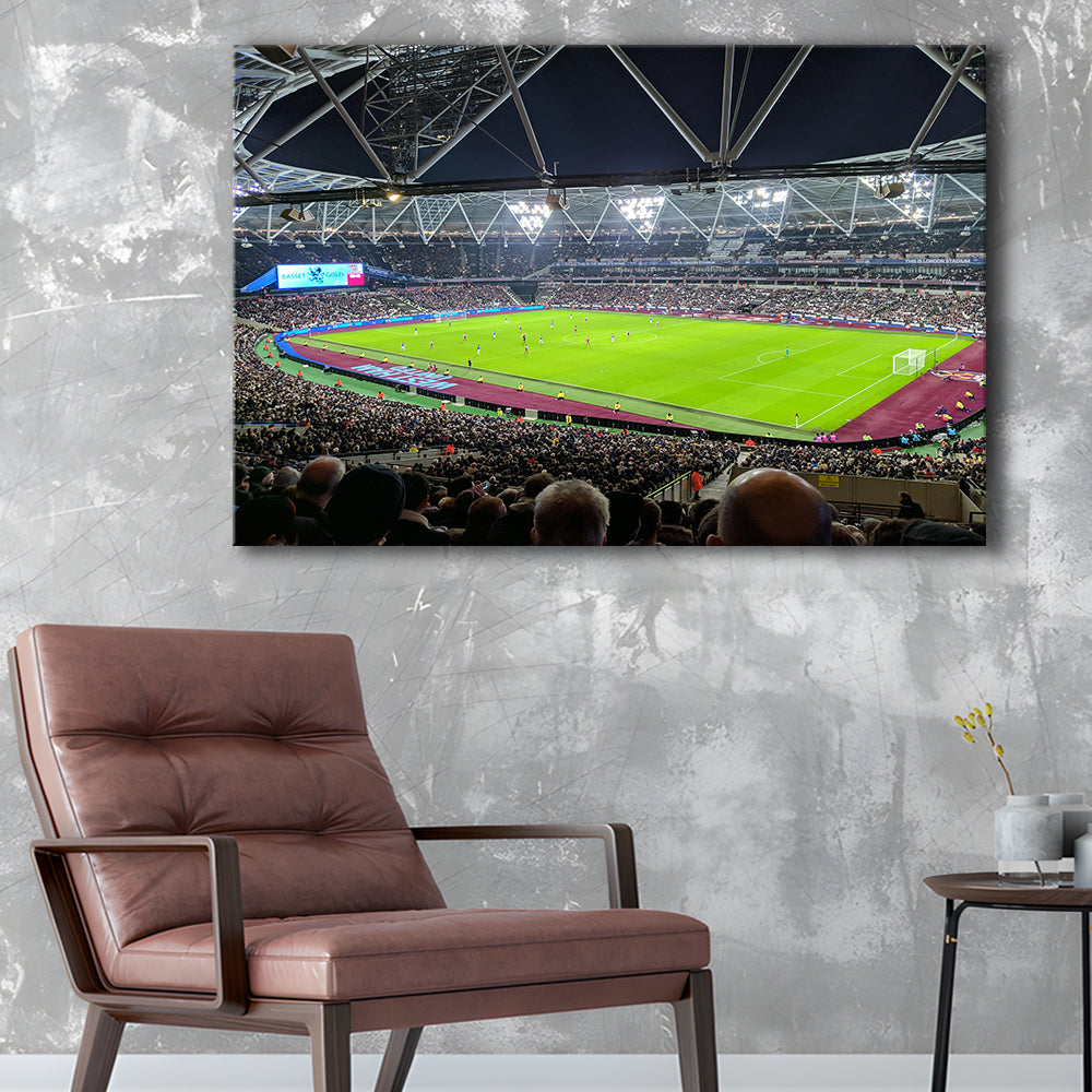 London Stadium, Stadium Canvas, Sport Art, Fan Gifts, Man Cave Decor, Art Print, Canvas Print Wall Art