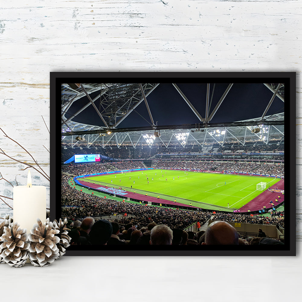 London Stadium, Stadium Canvas, Sport Art, Fan Gifts, Framed Canvas Print Wall Art, Floating Frame