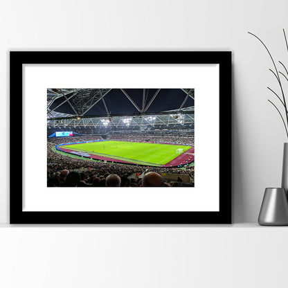 London Stadium, Stadium Canvas, Sport Art, Fan Gifts, White Border Framed Art Print Wall Decor