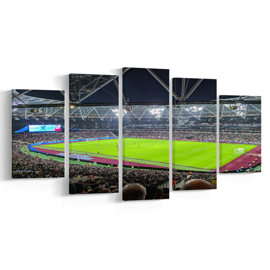 London Stadium, Stadium Canvas, Sport Art, Fan Gifts, 5 Panel, Large Canvas, Canvas Print Wall Art