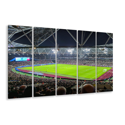 London Stadium, Stadium Canvas, Sport Art, Fan Gifts, 5 Panel B, Extra Large Canvas, Canvas Print Wall Art