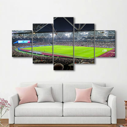 London Stadium, Stadium Canvas, Sport Art, Fan Gifts, 5 Panel, Large Canvas, Canvas Print Wall Art