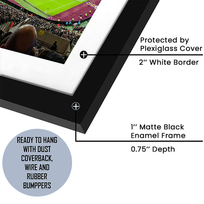 London Stadium, Stadium Canvas, Sport Art, Fan Gifts, White Border Framed Art Print Wall Decor