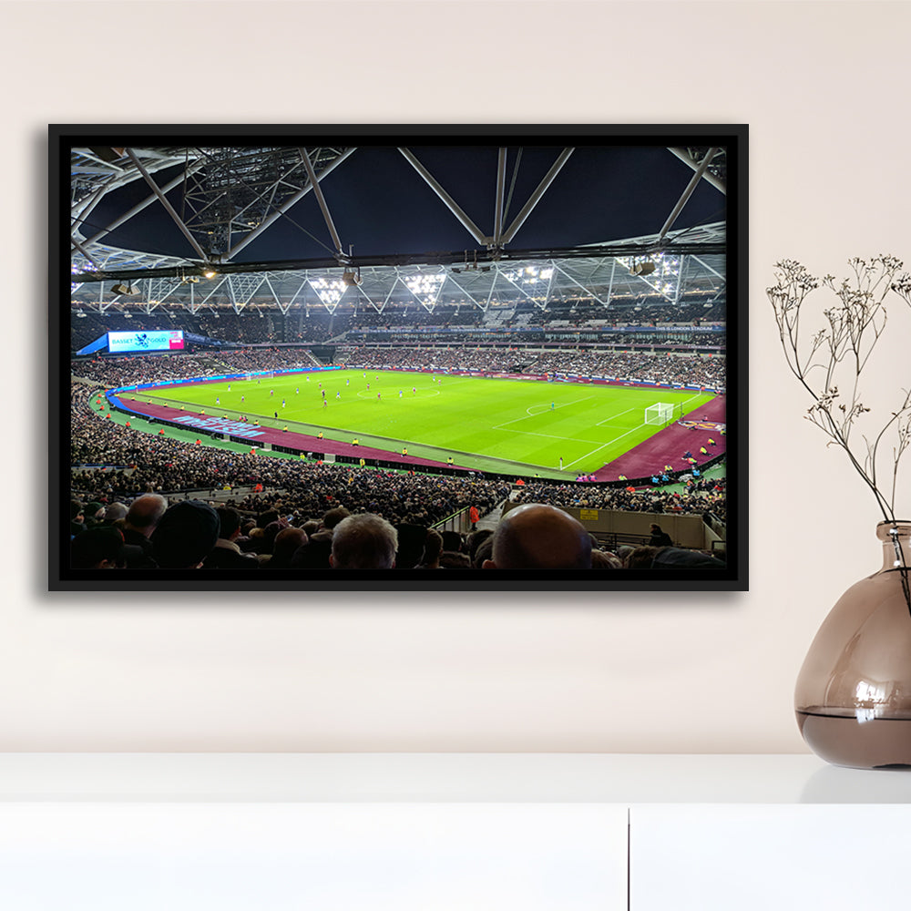 London Stadium, Stadium Canvas, Sport Art, Fan Gifts, Framed Canvas Print Wall Art, Floating Frame