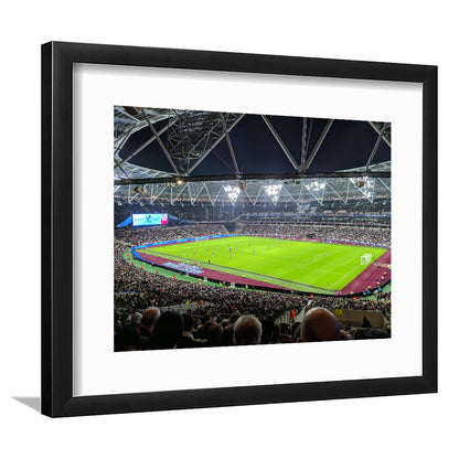 London Stadium, Stadium Canvas, Sport Art, Fan Gifts, White Border Framed Art Print Wall Decor