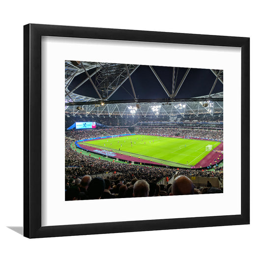 London Stadium, Stadium Canvas, Sport Art, Fan Gifts, White Border Framed Art Print Wall Decor