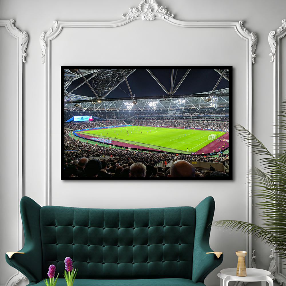 London Stadium, Stadium Canvas, Sport Art, Fan Gifts, Framed Art Print Wall Decor, Picture Framed
