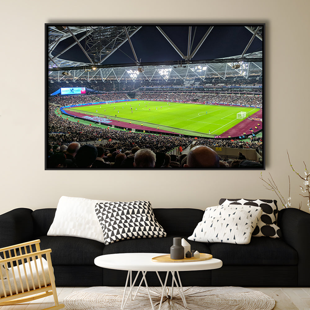 London Stadium, Stadium Canvas, Sport Art, Fan Gifts, Framed Canvas Print Wall Art, Floating Frame