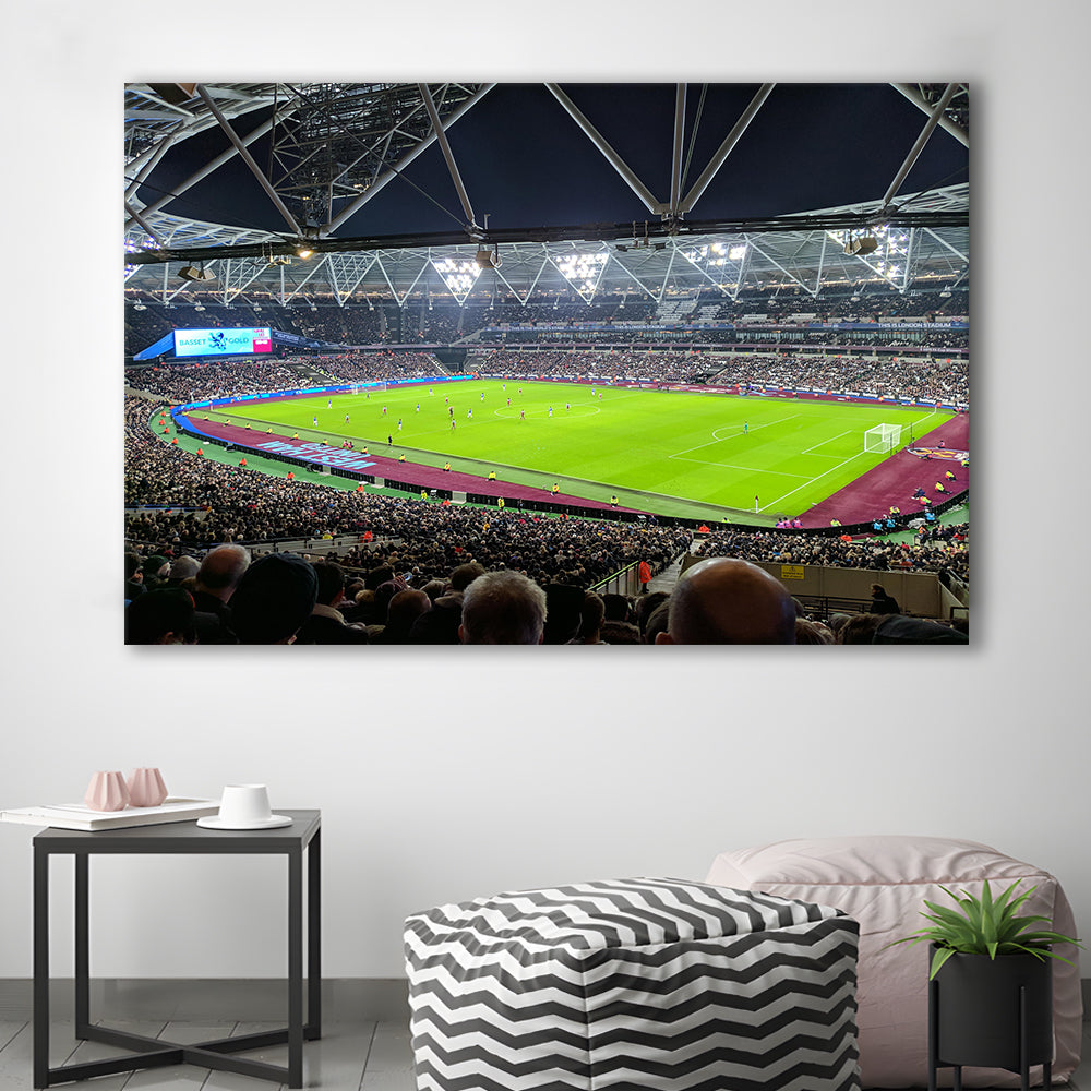 London Stadium, Stadium Canvas, Sport Art, Fan Gifts, Man Cave Decor, Art Print, Canvas Print Wall Art