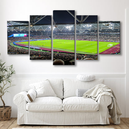 London Stadium, Stadium Canvas, Sport Art, Fan Gifts, 5 Panel, Large Canvas, Canvas Print Wall Art