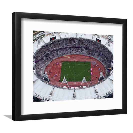 London Stadium in England, Stadium Canvas, Sport Art, Fan Gifts, White Border Framed Art Print Wall Decor