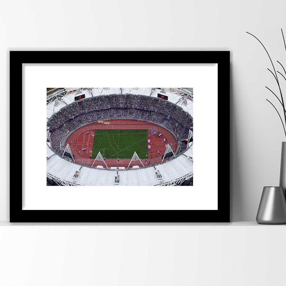 London Stadium in England, Stadium Canvas, Sport Art, Fan Gifts, White Border Framed Art Print Wall Decor