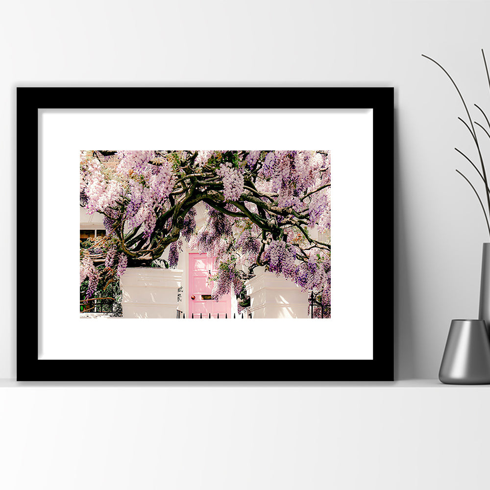 London Wisteria Photography Print, Notting Hill Wall Art, Printable, Framed Art Print White Border Wall Decor