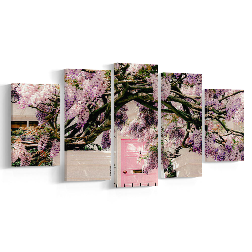 London Wisteria Photography Print, Notting Hill Wall Art, Printable, Mixed Panels Canvas Print Wall Art