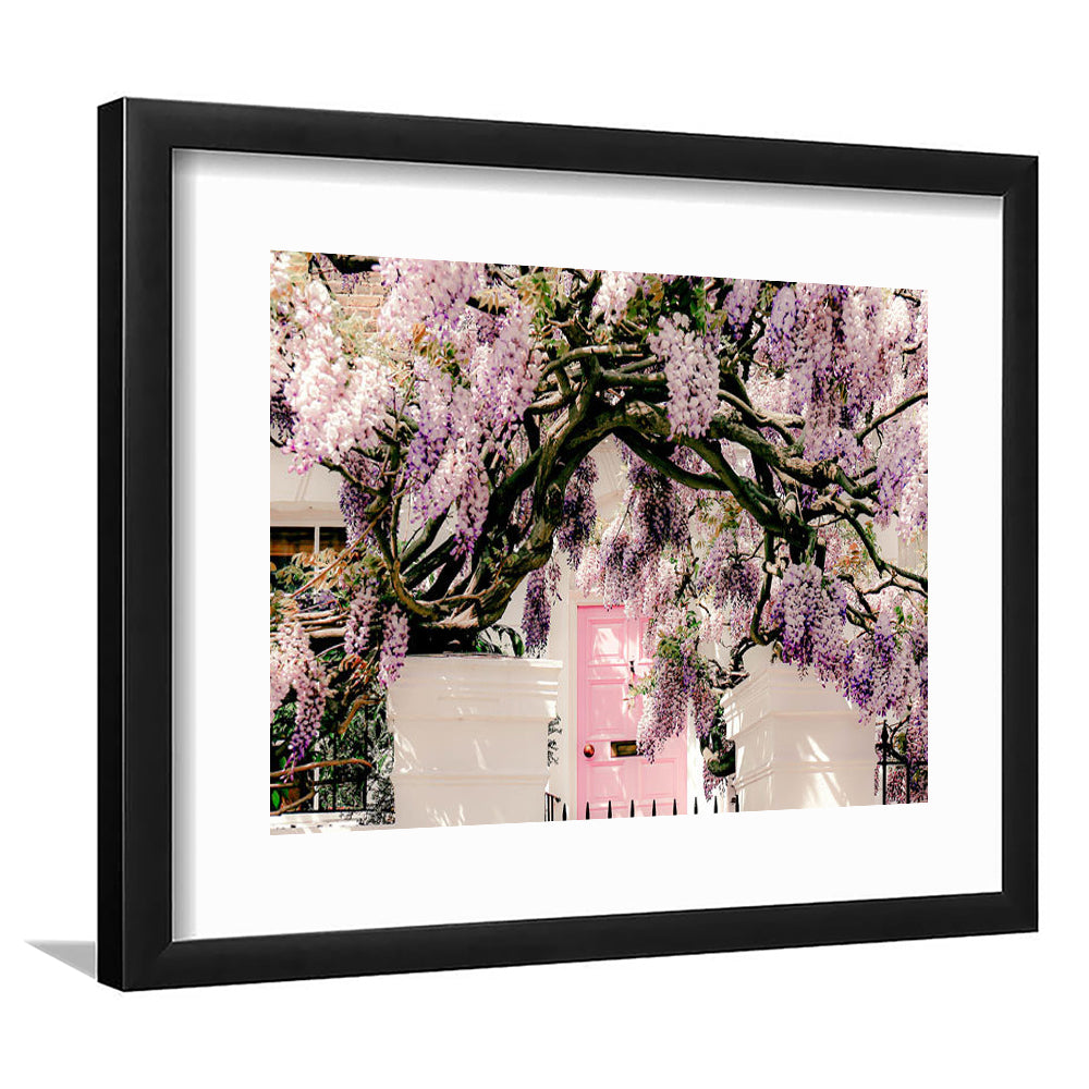 London Wisteria Photography Print, Notting Hill Wall Art, Printable, Framed Art Print White Border Wall Decor