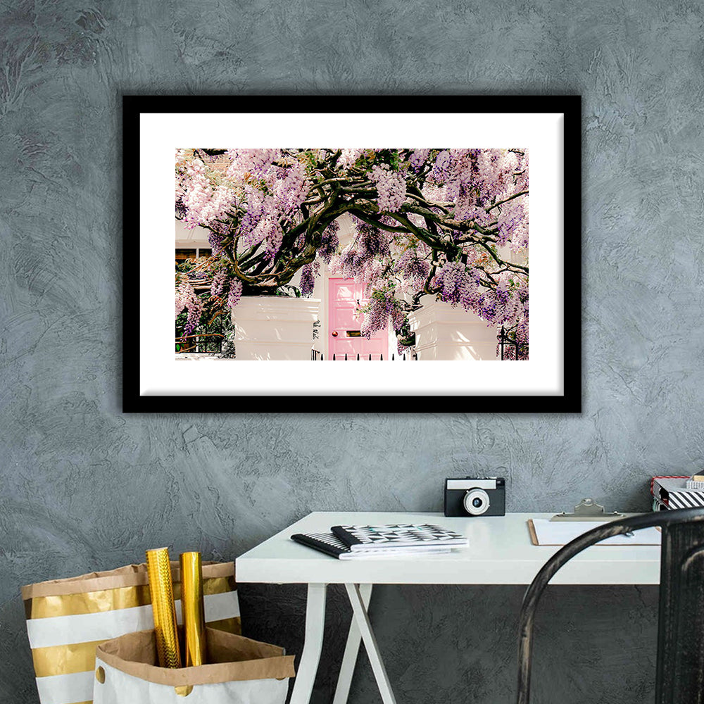 London Wisteria Photography Print, Notting Hill Wall Art, Printable, Framed Art Print White Border Wall Decor