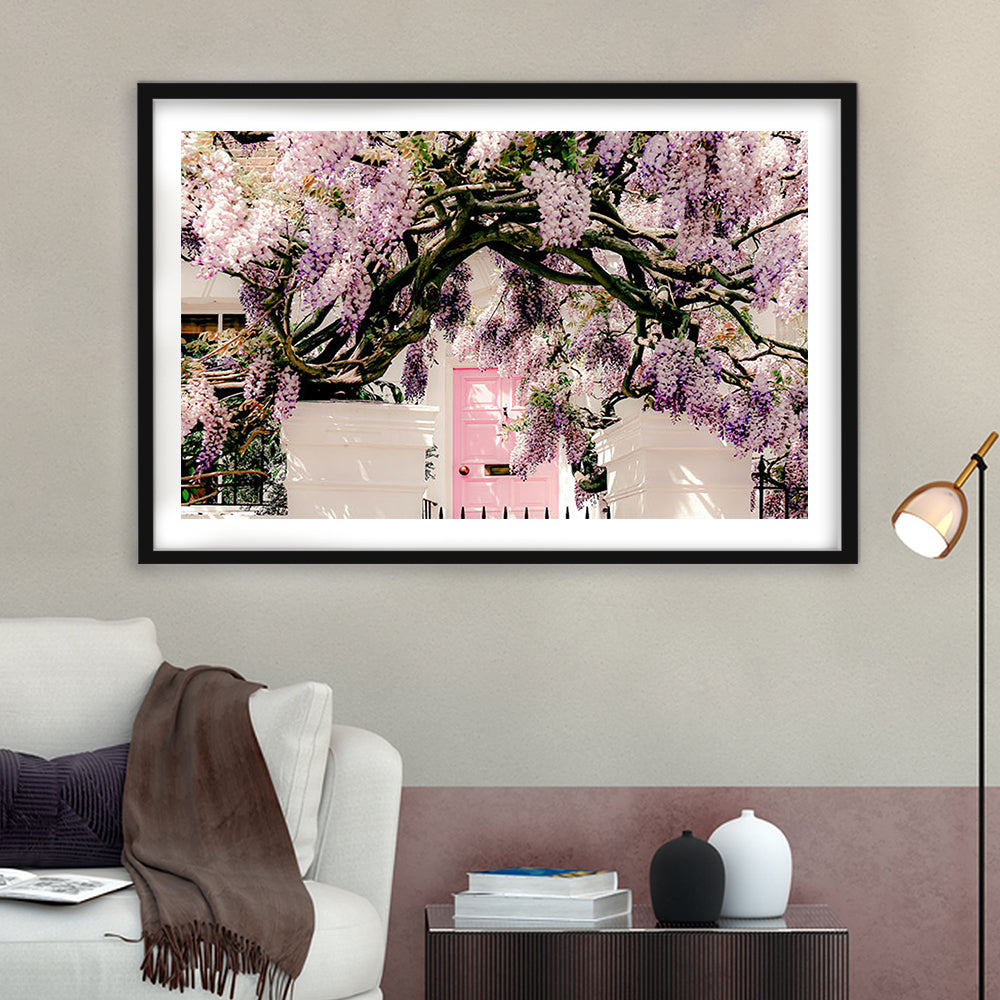 London Wisteria Photography Print, Notting Hill Wall Art, Printable, Framed Art Print White Border Wall Decor