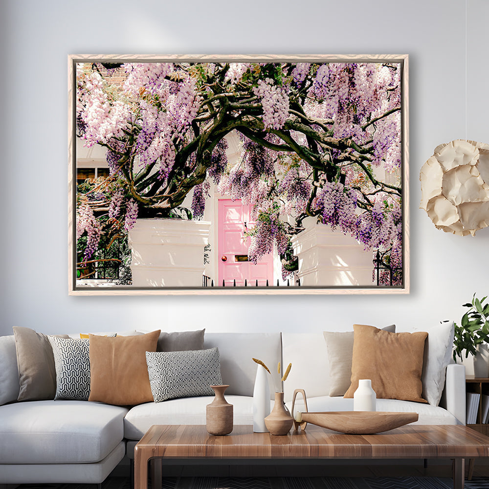 London Wisteria Photography Print, Notting Hill Wall Art, Printable, Floating Framed Canvas Print Wall Art
