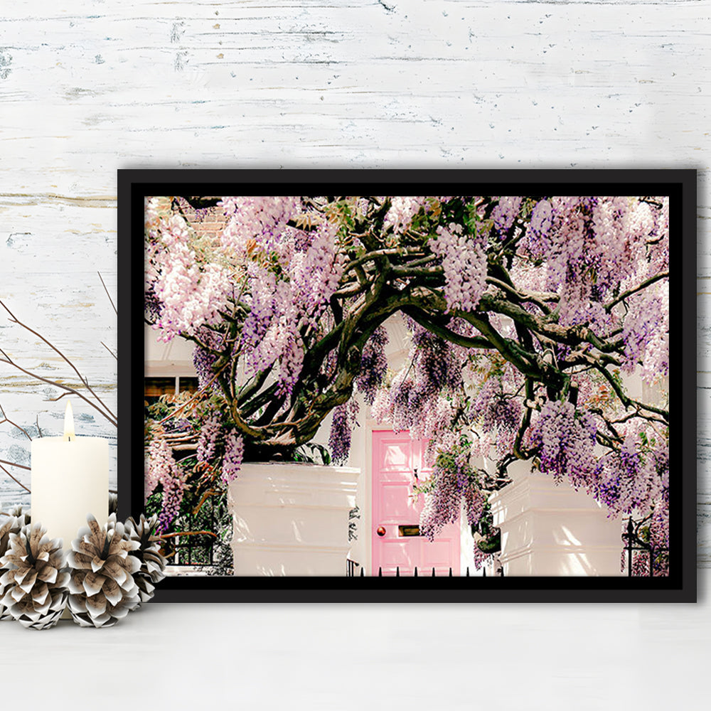 London Wisteria Photography Print, Notting Hill Wall Art, Printable, Floating Framed Canvas Print Wall Art