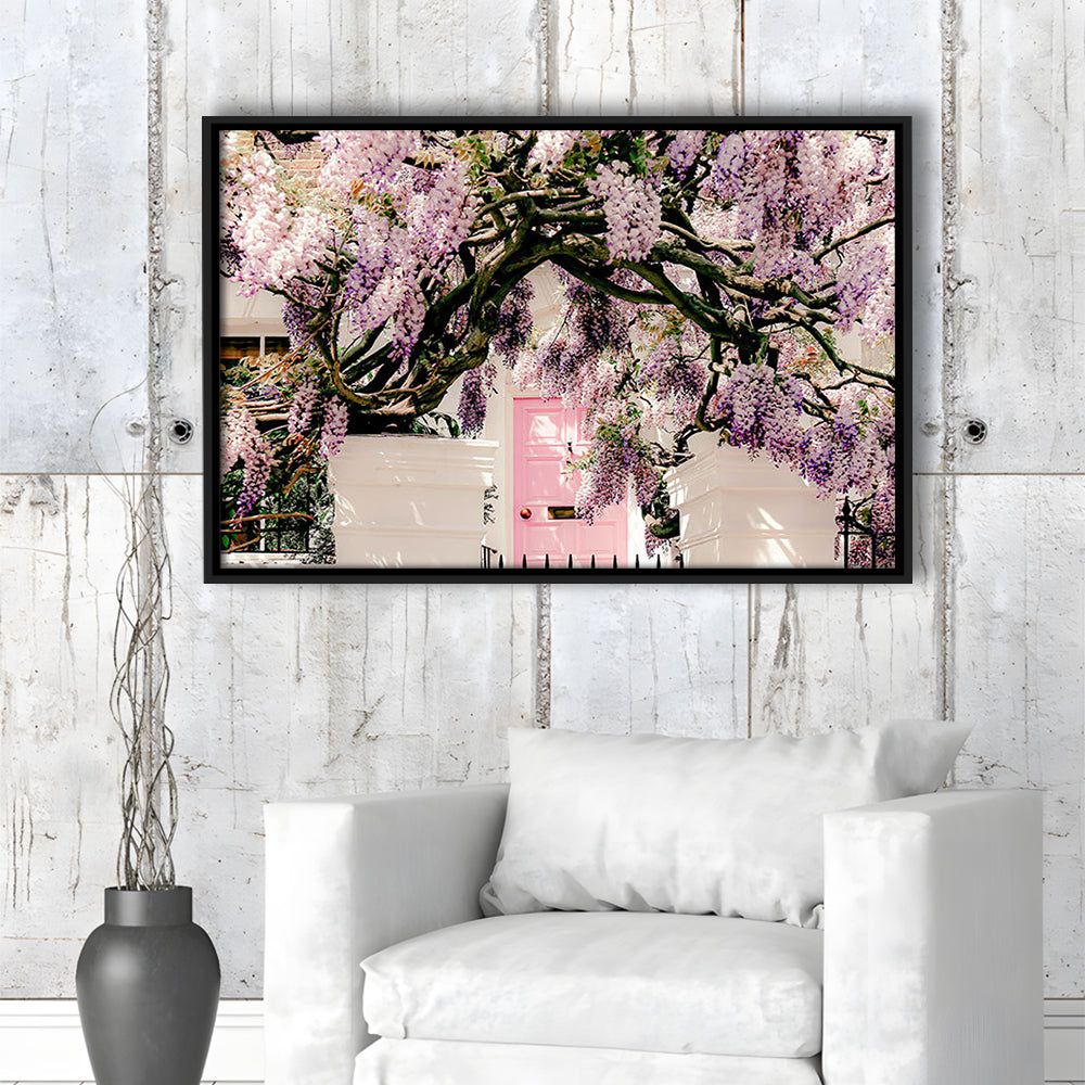 London Wisteria Photography Print, Notting Hill Wall Art, Printable, Floating Framed Canvas Print Wall Art