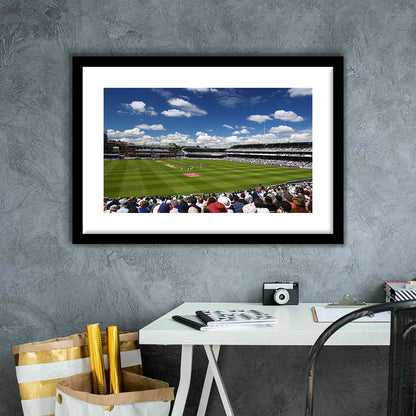 Lord' Cricket Stadium, Stadium Canvas, Sport Art, Gift for him, White Border Framed Art Print Wall Decor