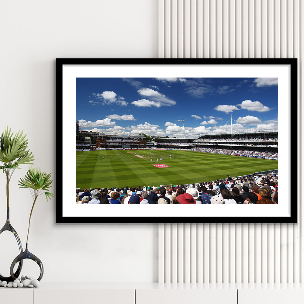 Lord' Cricket Stadium, Stadium Canvas, Sport Art, Gift for him, White Border Framed Art Print Wall Decor