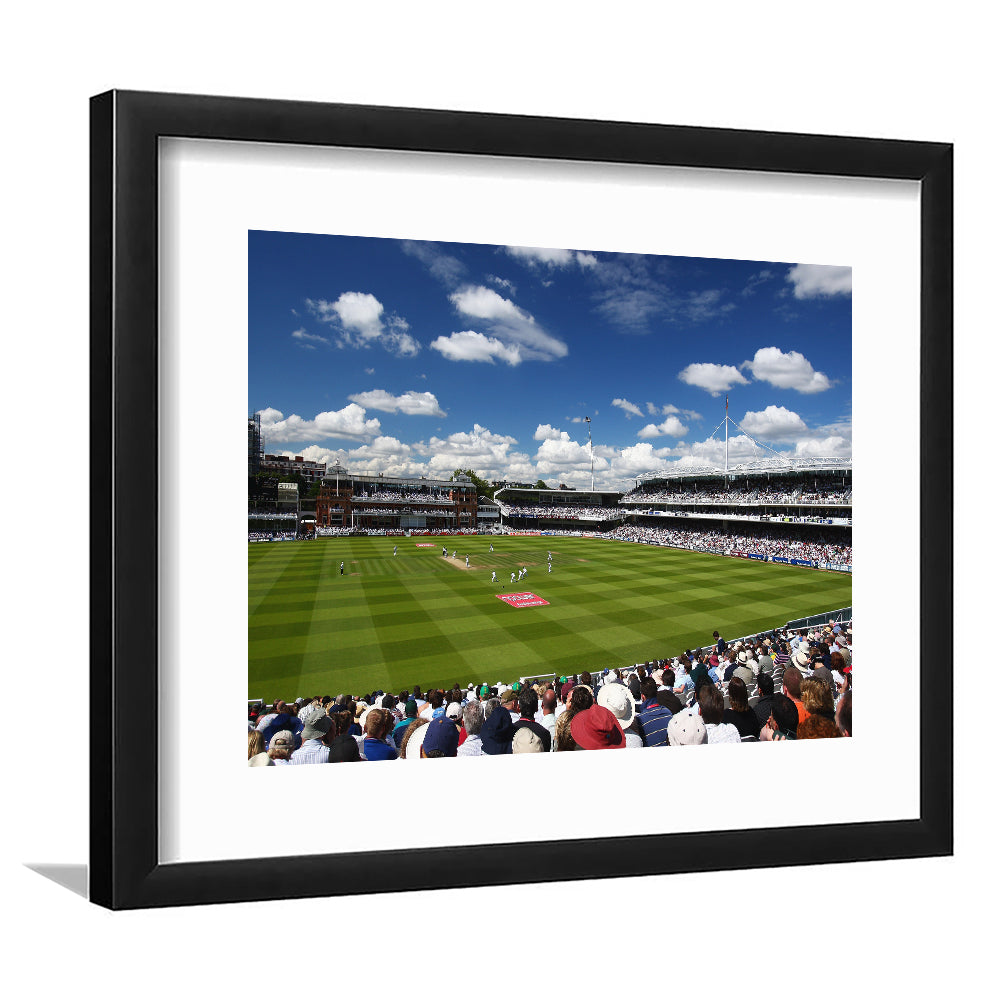 Lord' Cricket Stadium, Stadium Canvas, Sport Art, Gift for him, White Border Framed Art Print Wall Decor