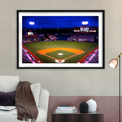 Los Angeles Angels of Anaheim, Stadium Canvas, Sport Art, Gift for him, White Border Framed Art Print Wall Decor