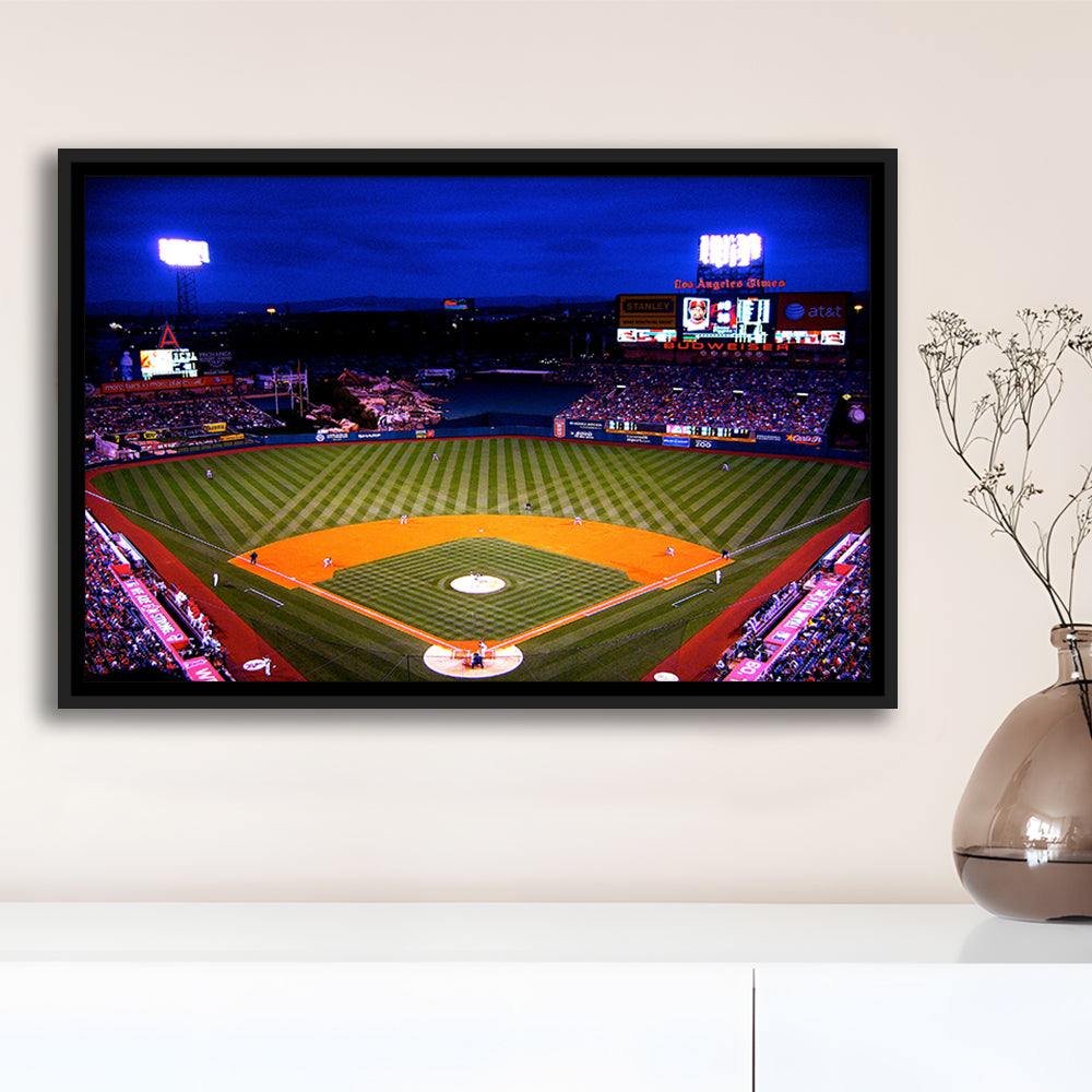 Los Angeles Angels of Anaheim, Stadium Canvas, Sport Art, Framed Canvas Print Wall Art, Floating Frame