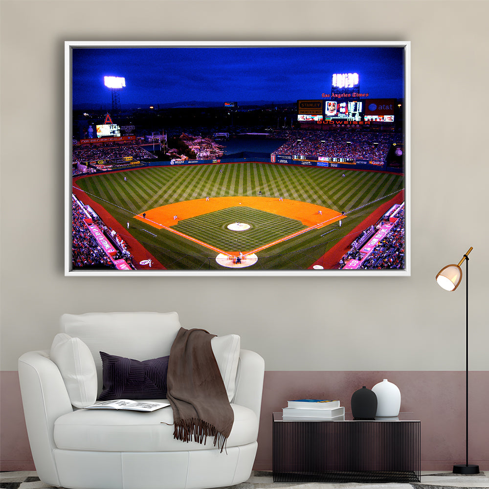 Los Angeles Angels of Anaheim, Stadium Canvas, Sport Art, Framed Canvas Print Wall Art, Floating Frame