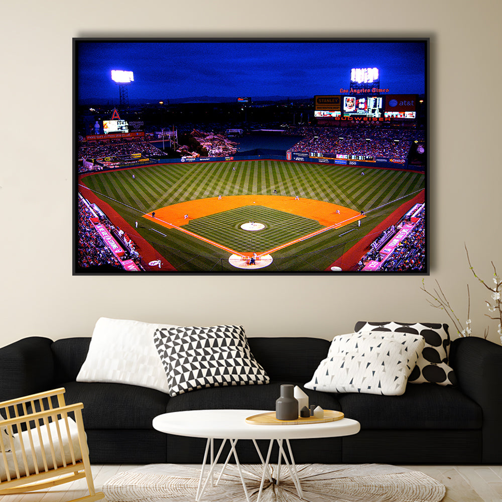 Los Angeles Angels of Anaheim, Stadium Canvas, Sport Art, Framed Canvas Print Wall Art, Floating Frame