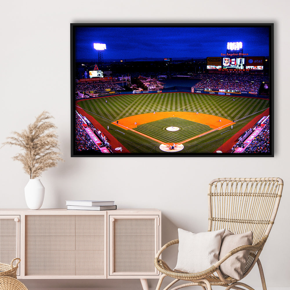 Los Angeles Angels of Anaheim, Stadium Canvas, Sport Art, Framed Canvas Print Wall Art, Floating Frame