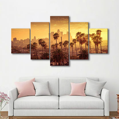 Los Angeles Art Los Angeles Wall Art, Multi Panel LA Los Angeles, Los Angeles California, 5 Piece Large Cavas Print Wall Art