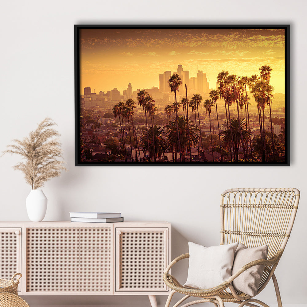 Los Angeles Art Los Angeles Wall Art, Multi Panel La Los Angeles, Framed Cavas Print, Floating Frame