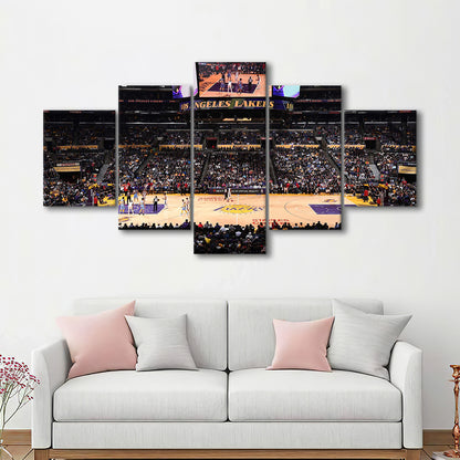 Los Angeles Lakers, Stadium Canvas, Sport Art, Gift for him, 5 Panel, Large Canvas, Canvas Print Wall Art