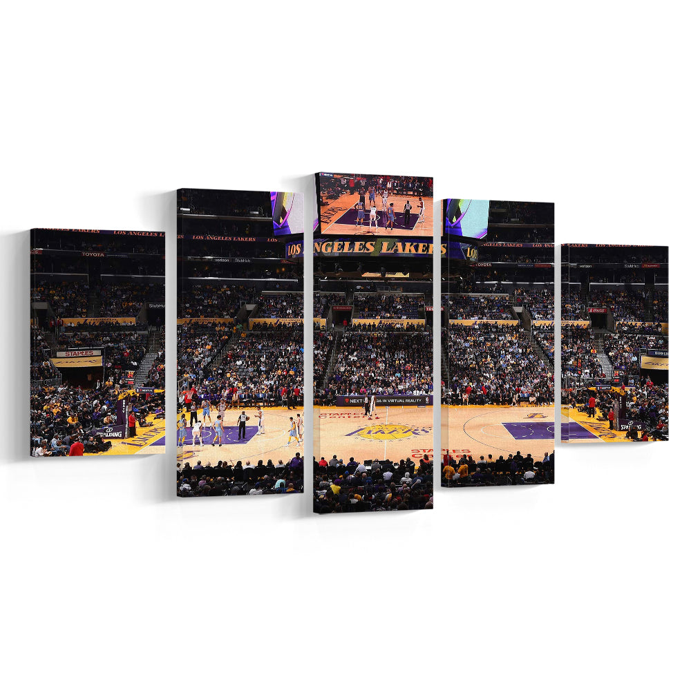 Los Angeles Lakers, Stadium Canvas, Sport Art, Gift for him, 5 Panel, Large Canvas, Canvas Print Wall Art