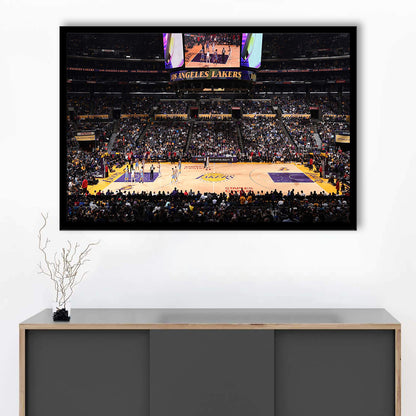 Los Angeles Lakers, Stadium Canvas, Sport Art, Gift for him, Framed Art Print Wall Decor, Picture Framed